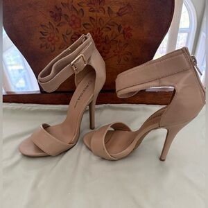 Wild Diva Beige Nude Ankle Strap Stiletto Heels